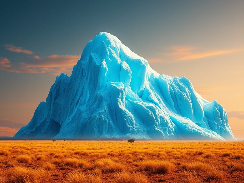 Glacier in African Savannah: A Digital Masterpiece