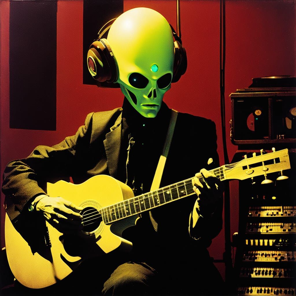 Surreal Cyberpunk Tavern Scene in Vibrant Impressionist Styl...