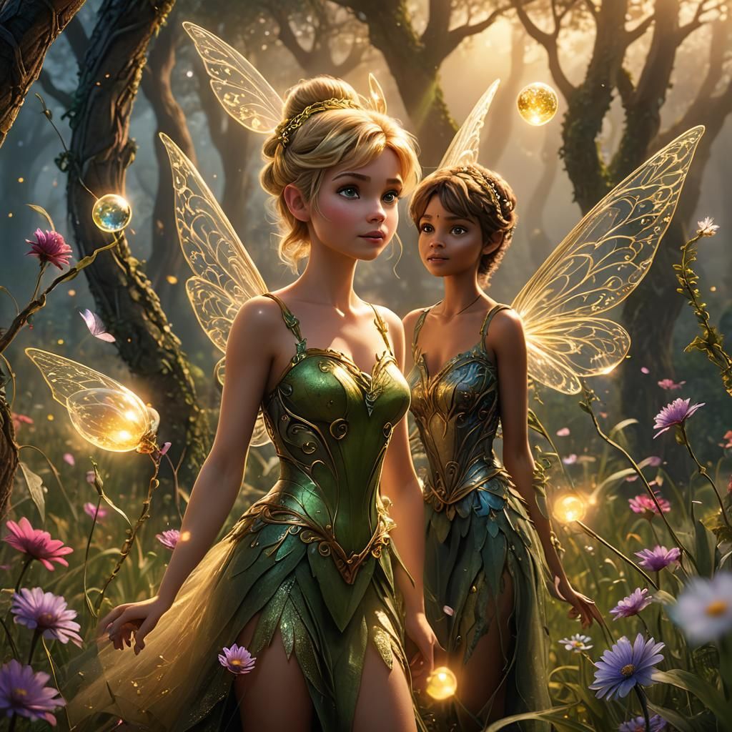 Tinker Bell and the Orb: Art Nouveau Fantasy