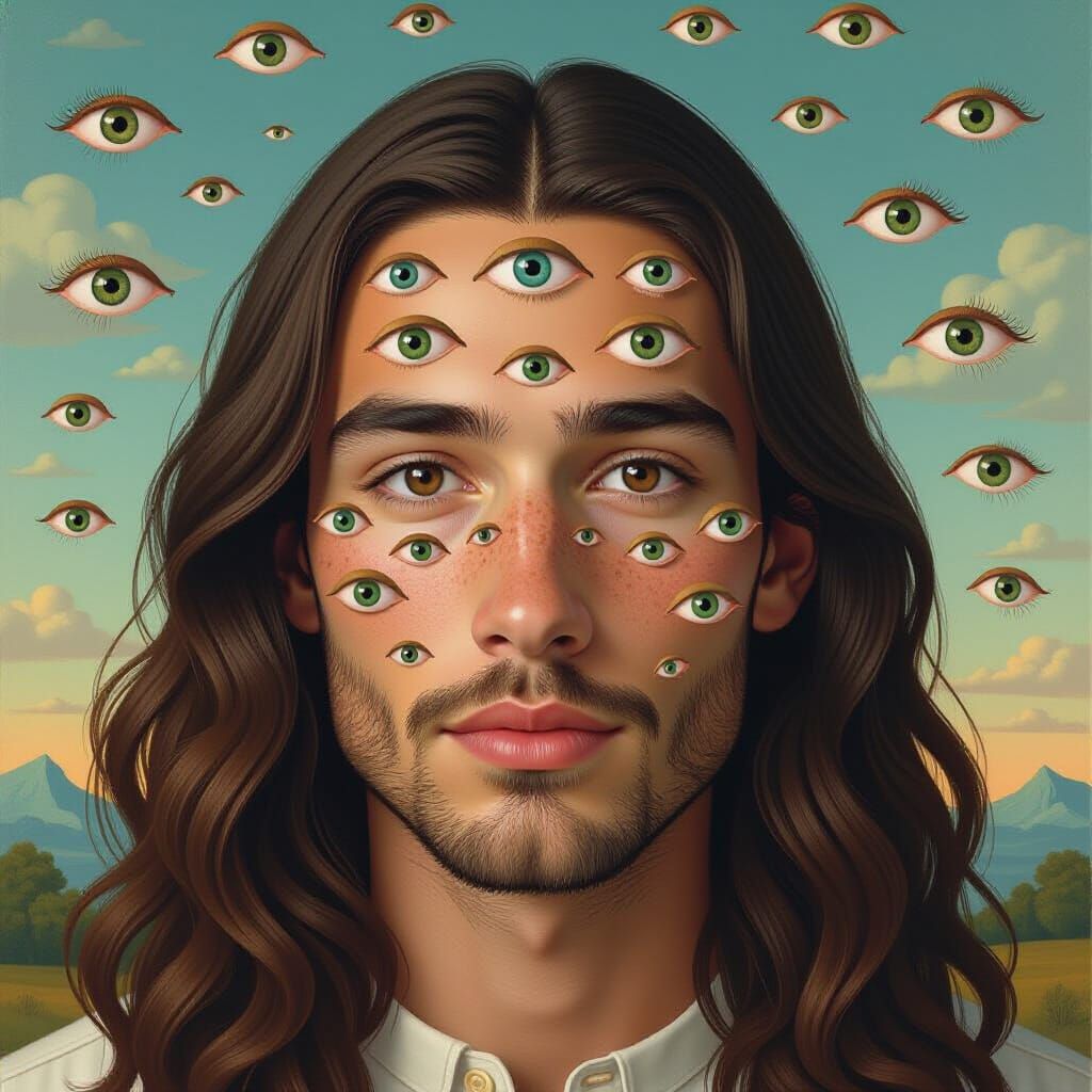 Surreal Portrait of Kamden Kempf with Many Eyes
