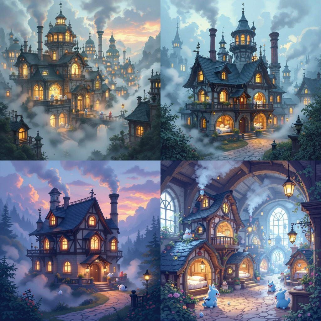 Ethereal Fantasy Factory Dormitories for Wandering Pokémon