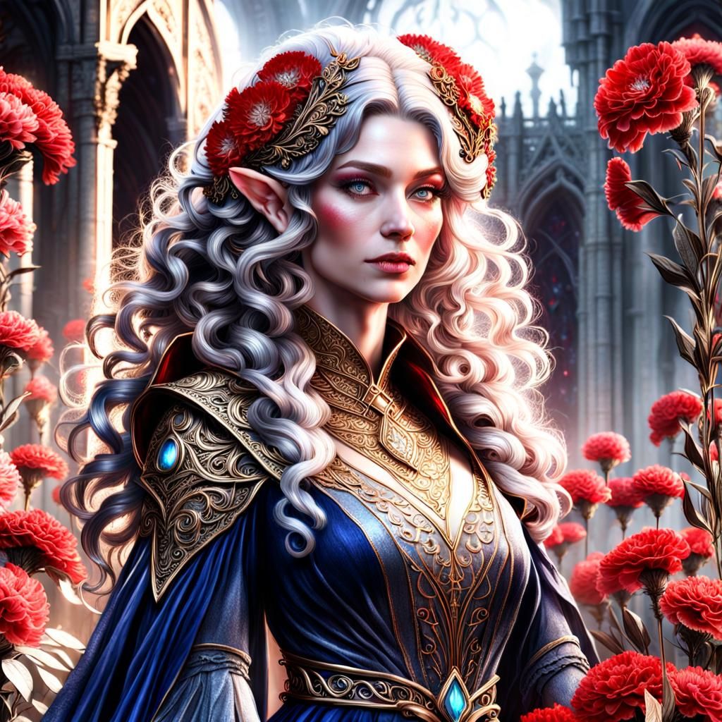 Chubby Elf Woman Portrait in Fantasy Style