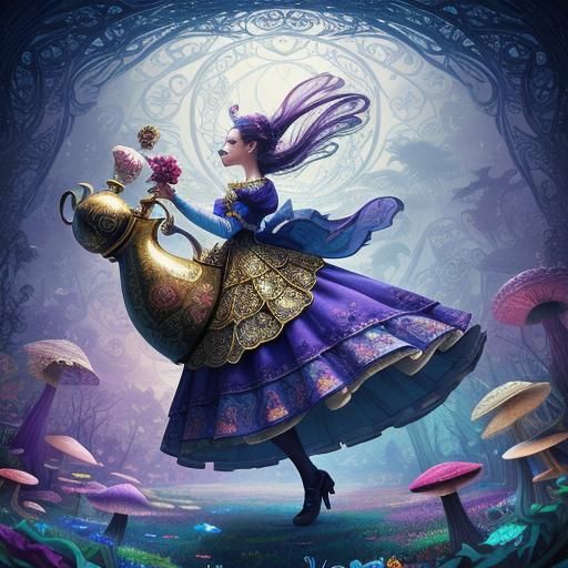 Alice in Wonderland: A Vibrant Digital Illustration