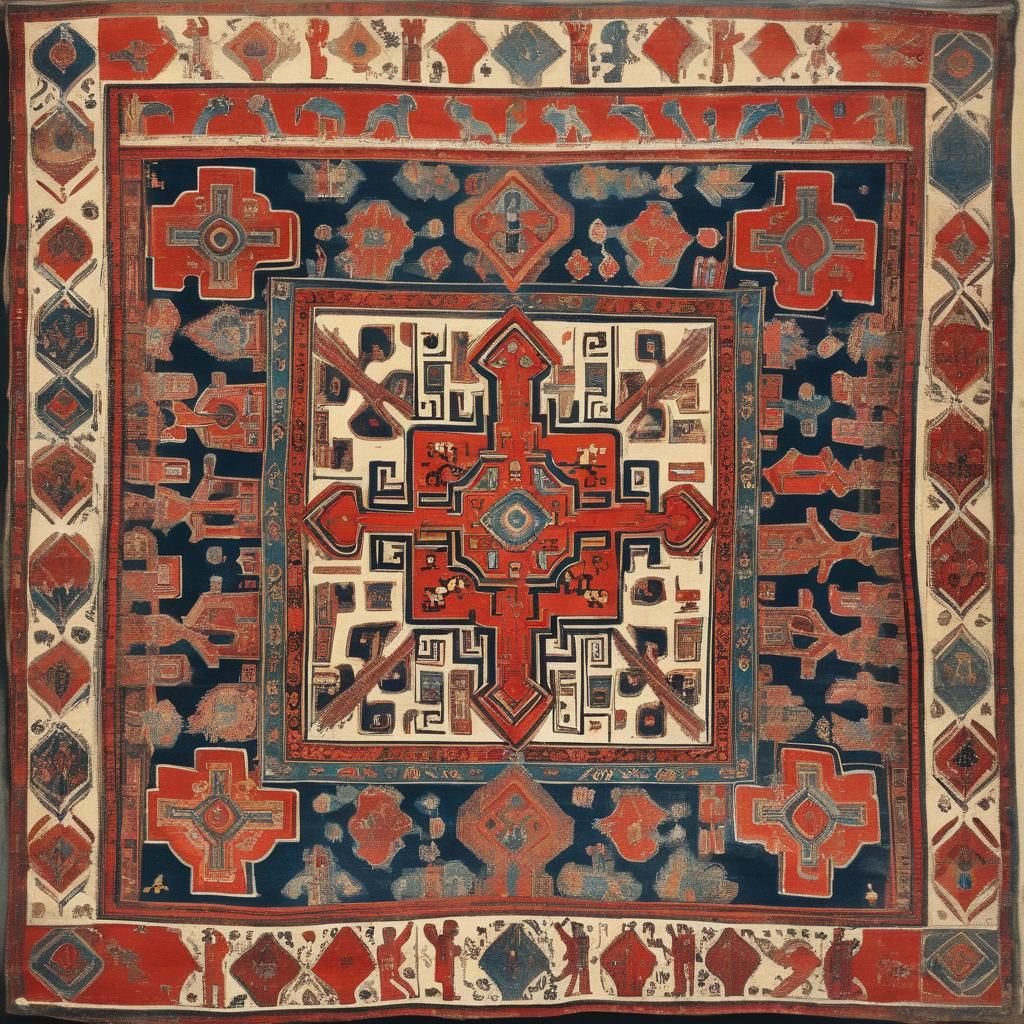 Ancient Pazyryk Rug from Altai Mountains