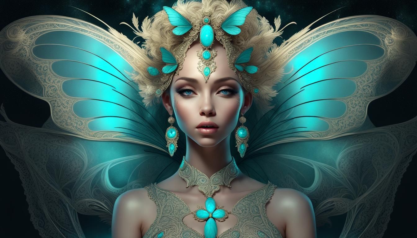 Butterfly-Winged Angel Princess in Digital Art