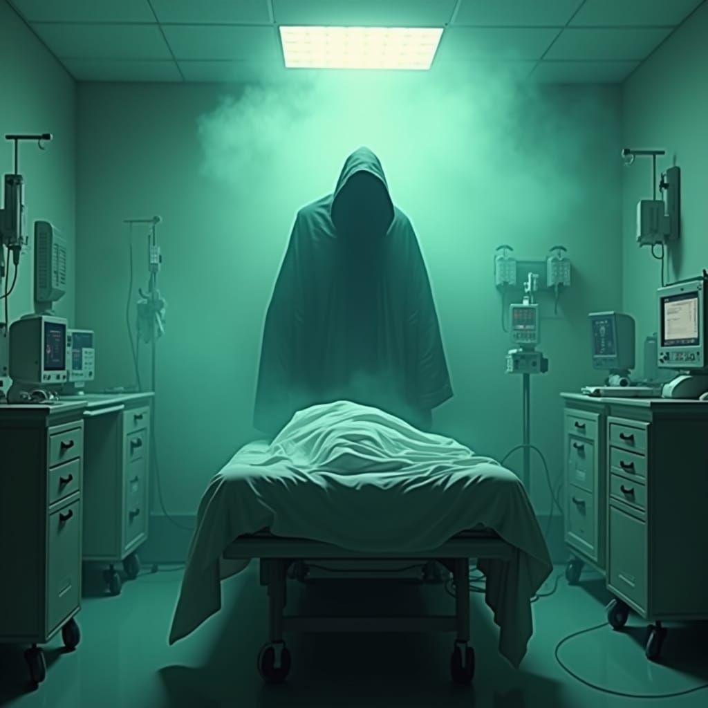 Grim Reaper in Hospital Room: Matte Painting