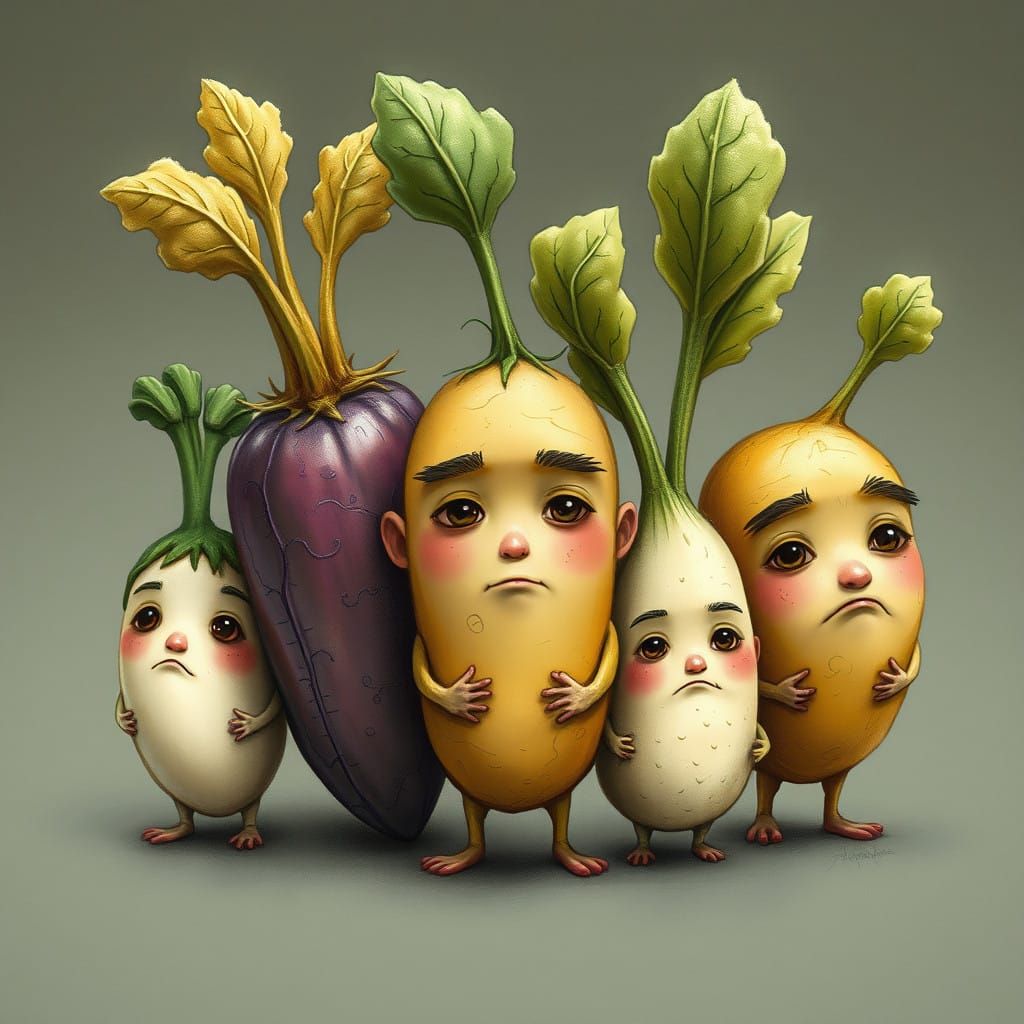 Whimsical Realistic Miniature Vegetables