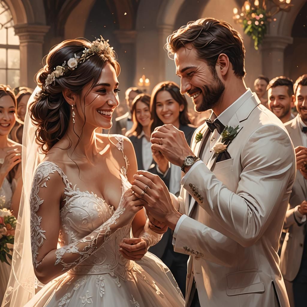 Warm Wedding Illustration: Love and Commitment