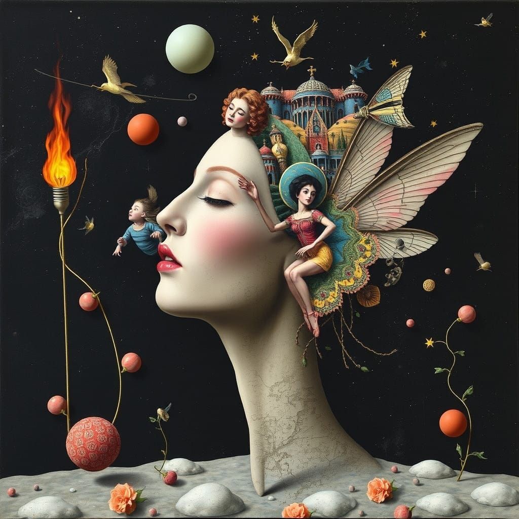 Surreal Cyberpunk Fantasy Creatures in Vibrant Whimsy