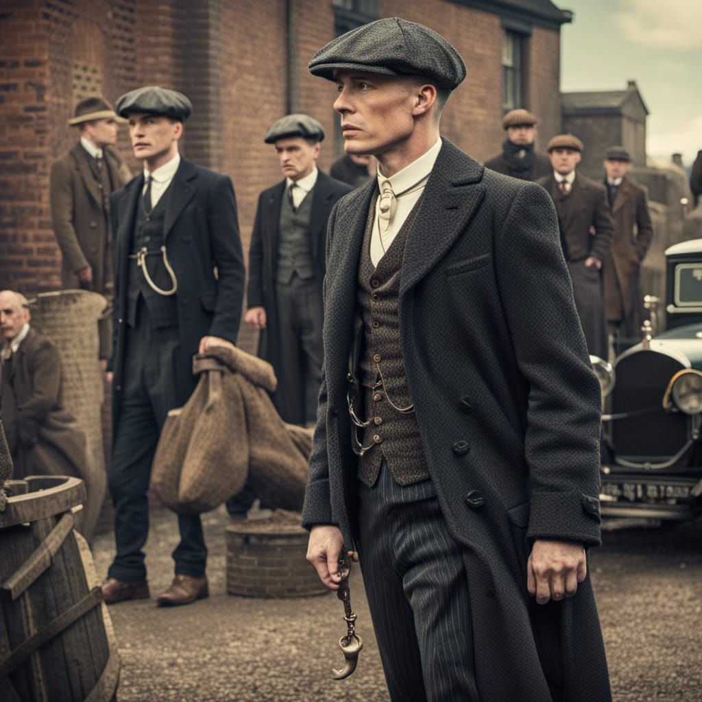 Peaky Blinder Character Portrait in Dark Style