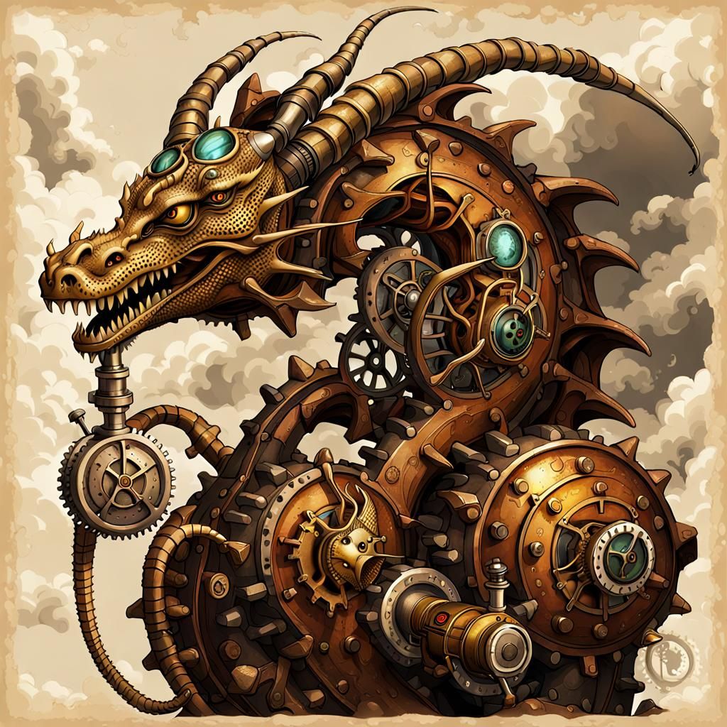 Steampunk Dragon Hissing Steam