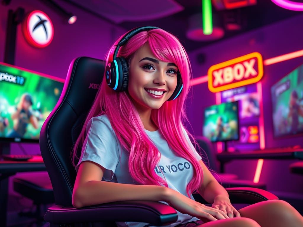 Gamer Goddess in Hyper-Realistic Style