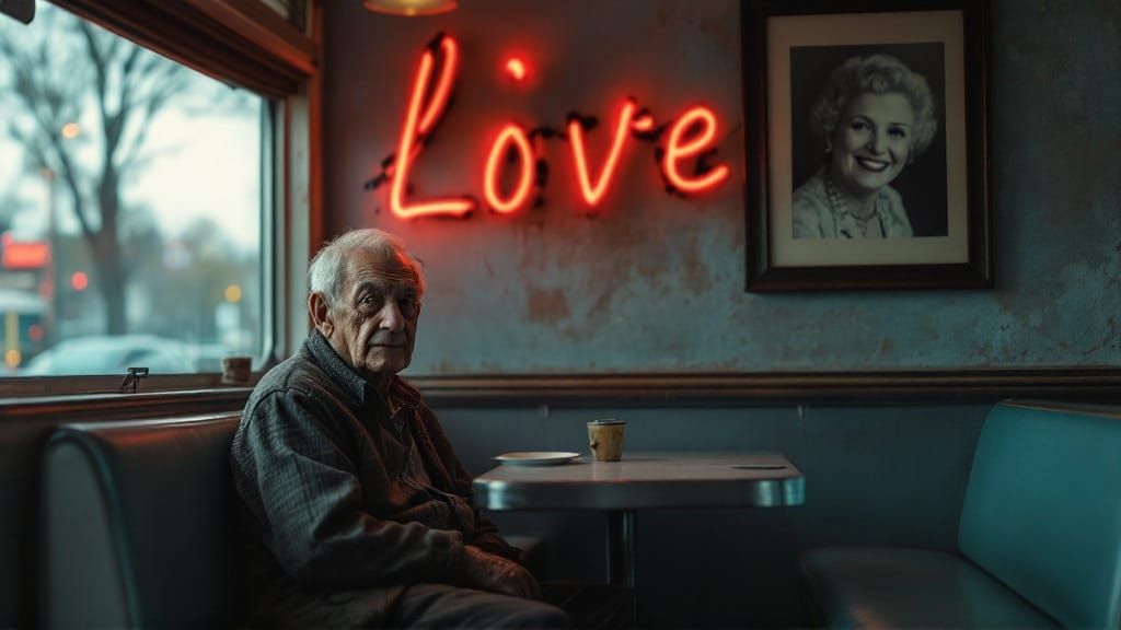 A Lonely Man's Memories of Love and Loss in a Faded Diner