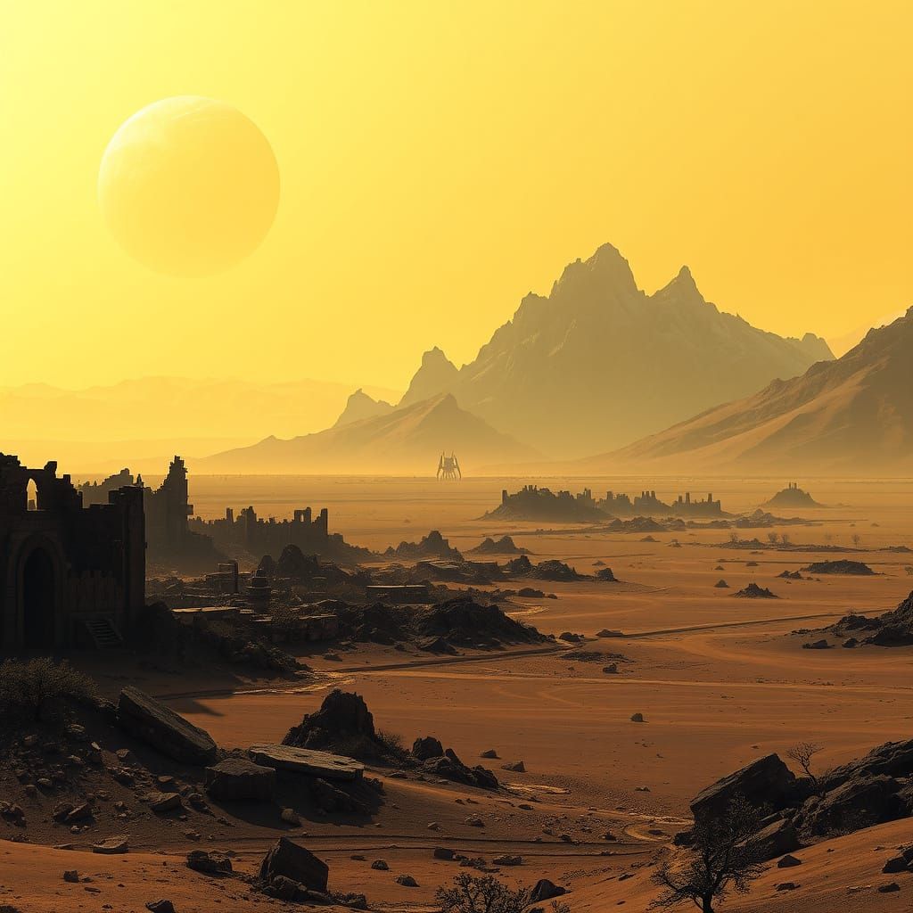 Thaxaar III: A Barren, Yellow-Hazed Wasteland in a Haunting ...