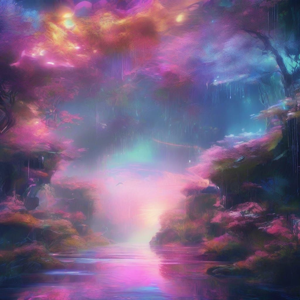 Neon Kaleidoscope Art of Medieval Japanese Life