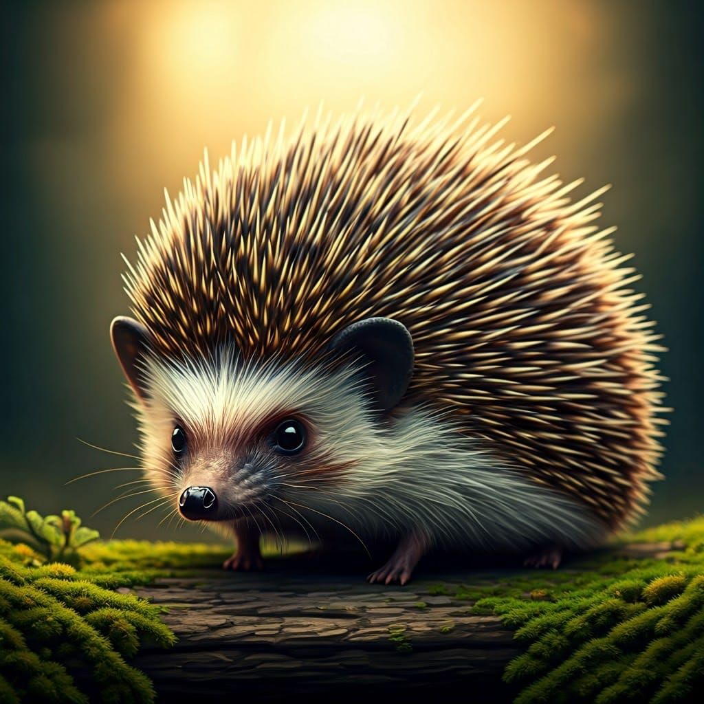Hedgehog-Arachnid Hybrid in Whimsical Storybook Style