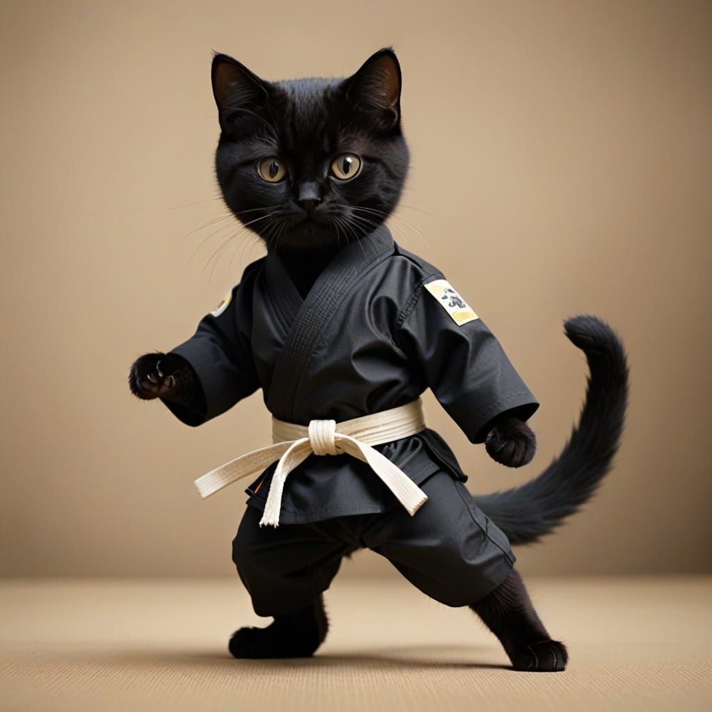 Karate Cat in Action