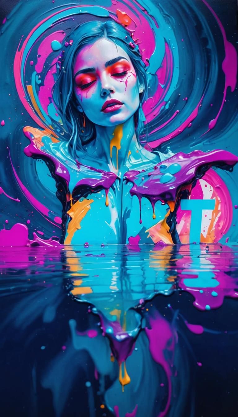 Graffiti Art with Melting Oil Gouache Paint