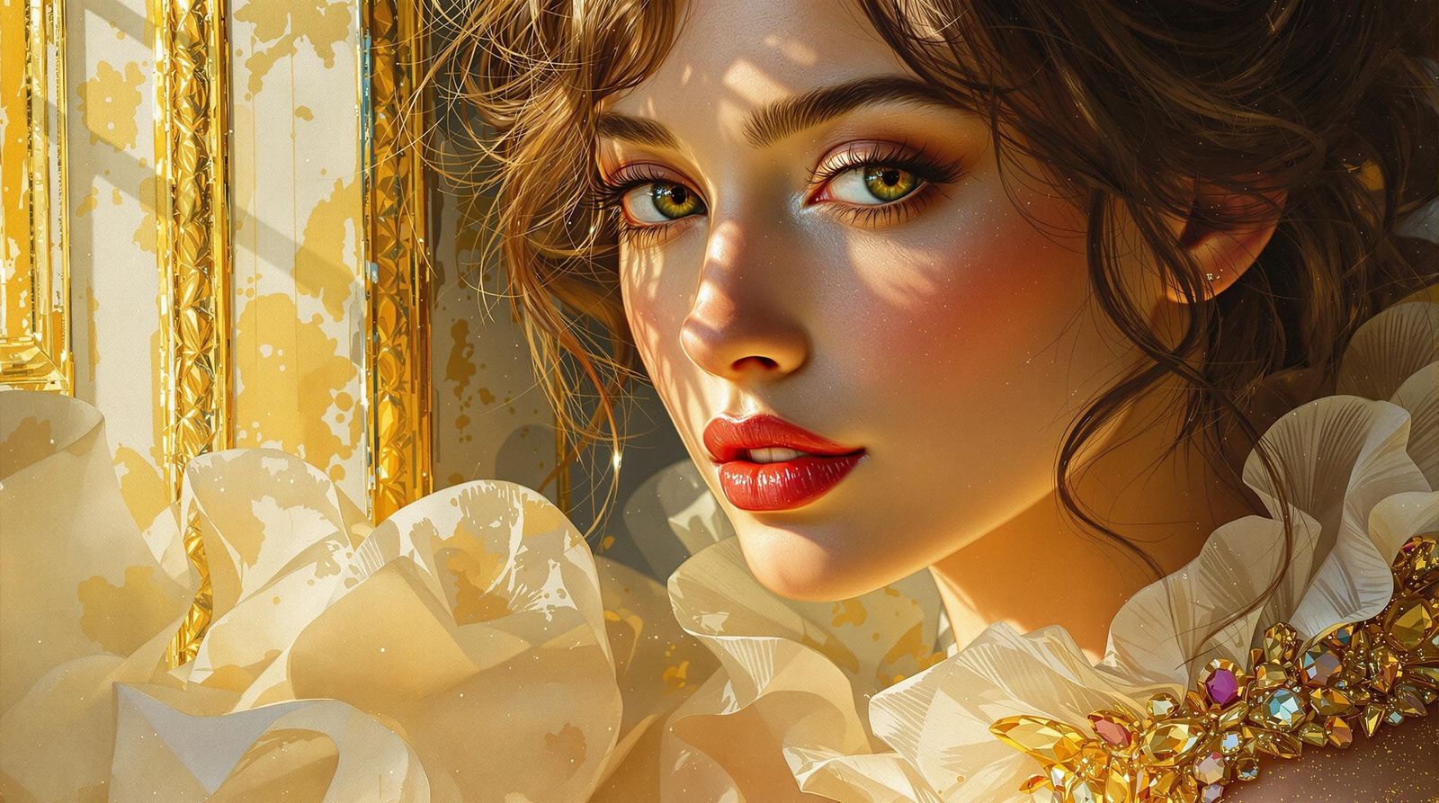 Romantic Portrait of a Woman in Close-Up