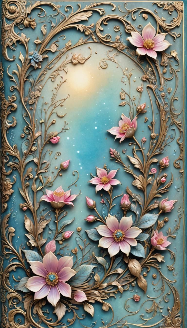 Whimsical Fantasy Journal Page with Floral Accents