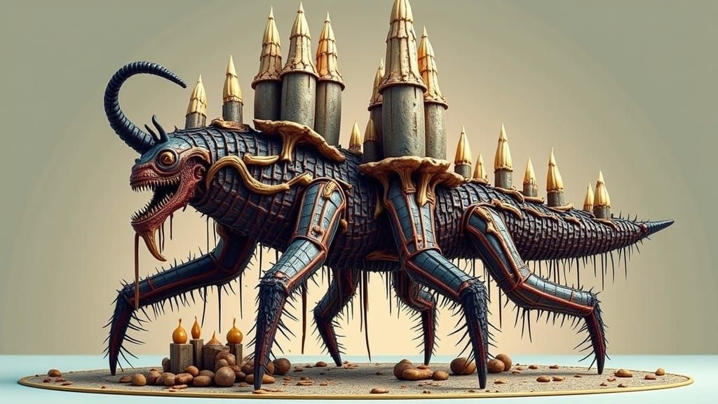 Cyberpunk Demonic Cake Creature Rises from a Sea of Birthday...