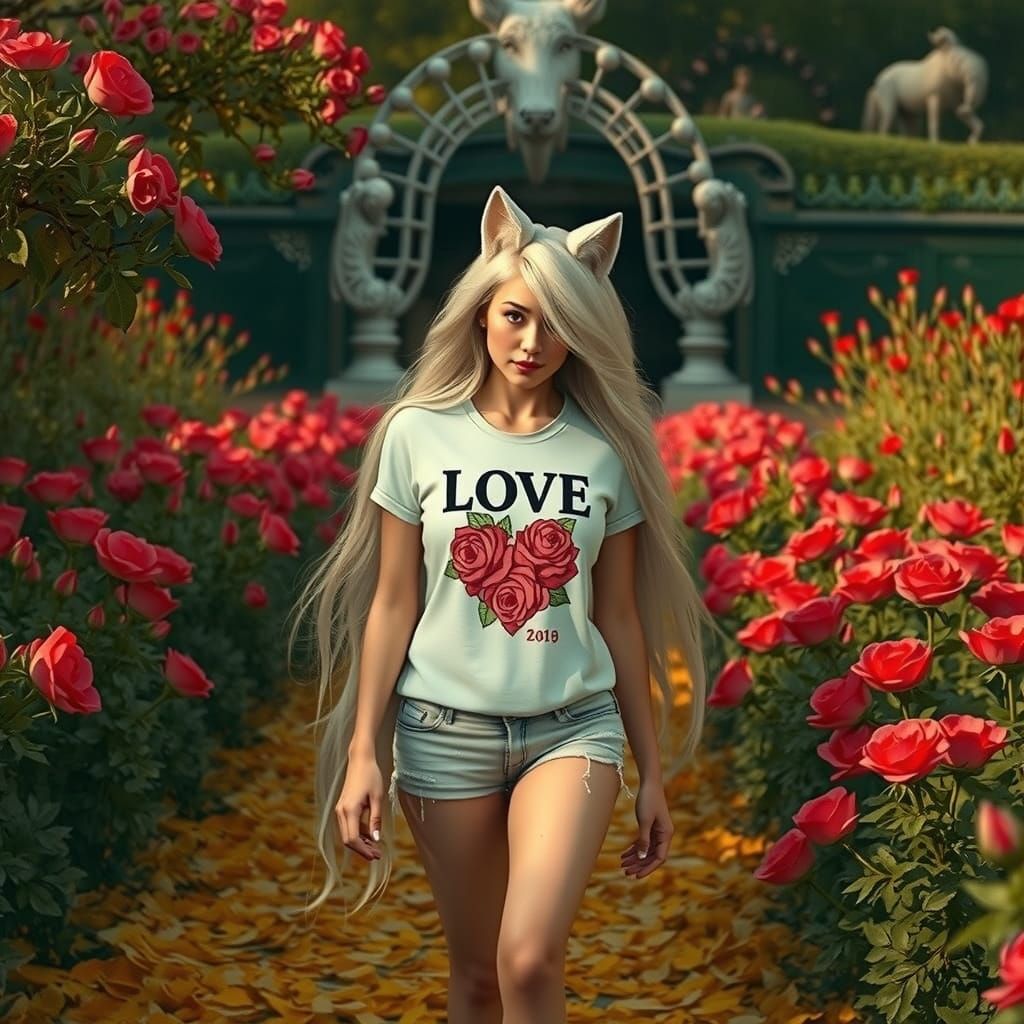 Ethereal Fantasy Woman in Enchanted Garden