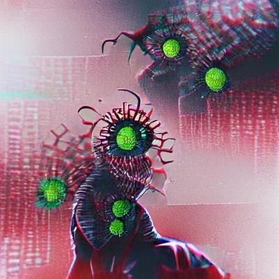 Abstract Geometric Virus Illustration