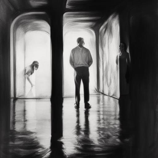 Wildflower Portrait in Charcoal Sketch Style