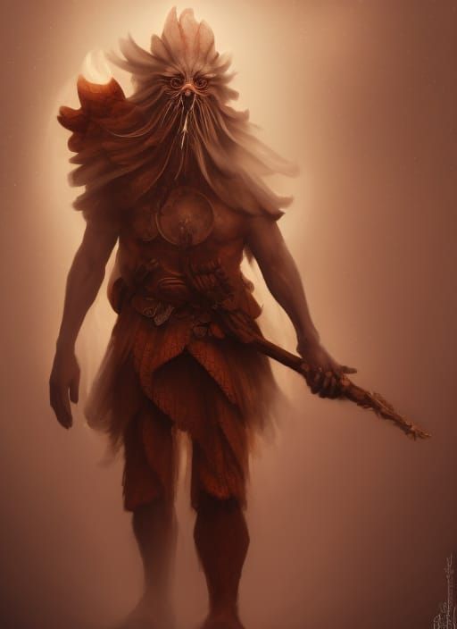 Anthropomorphic Chicken Cleric in Vivid Colors