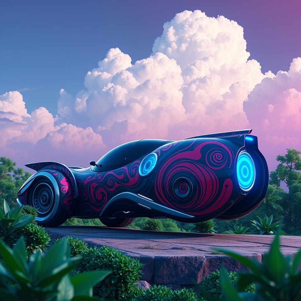 Sleek Futuristic Gizmobile Conquers the Skies
