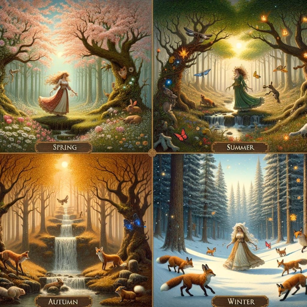 Enchanted Forest Odyssey in a Romantic Landscape