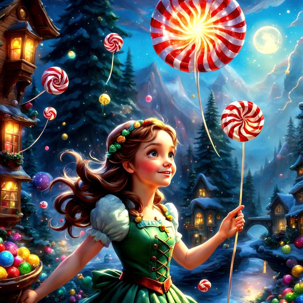 Whimsical Christmas Fairy in a Fantastical Wonderland