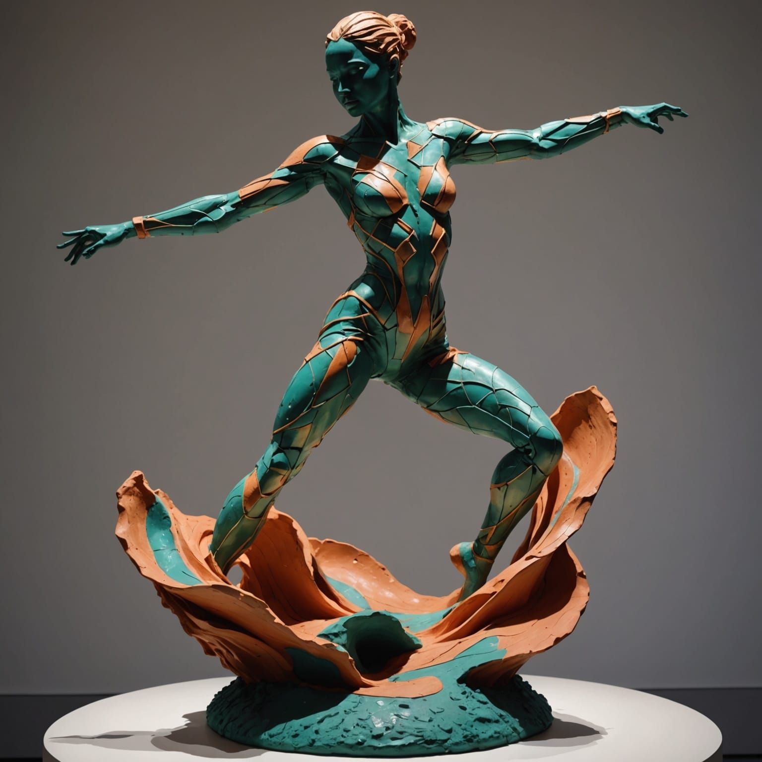 Clay Dancer in Sparkling Colors and Hypermodern Style