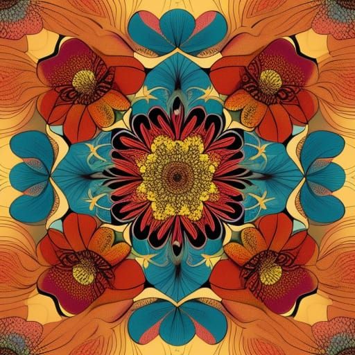 Psychedelic Poppies Hang Tag in Zentangle Style