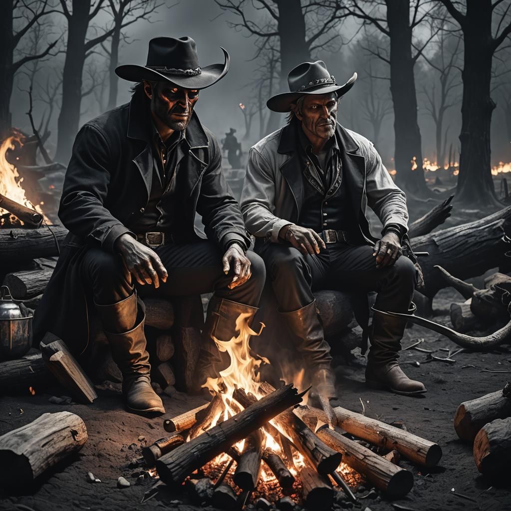 Devil Watches Cowboy: Photo Realistic Matte Painting