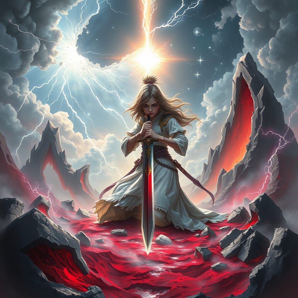 Divine Prodigy's Cosmic Descent into Eternal Sacrifice