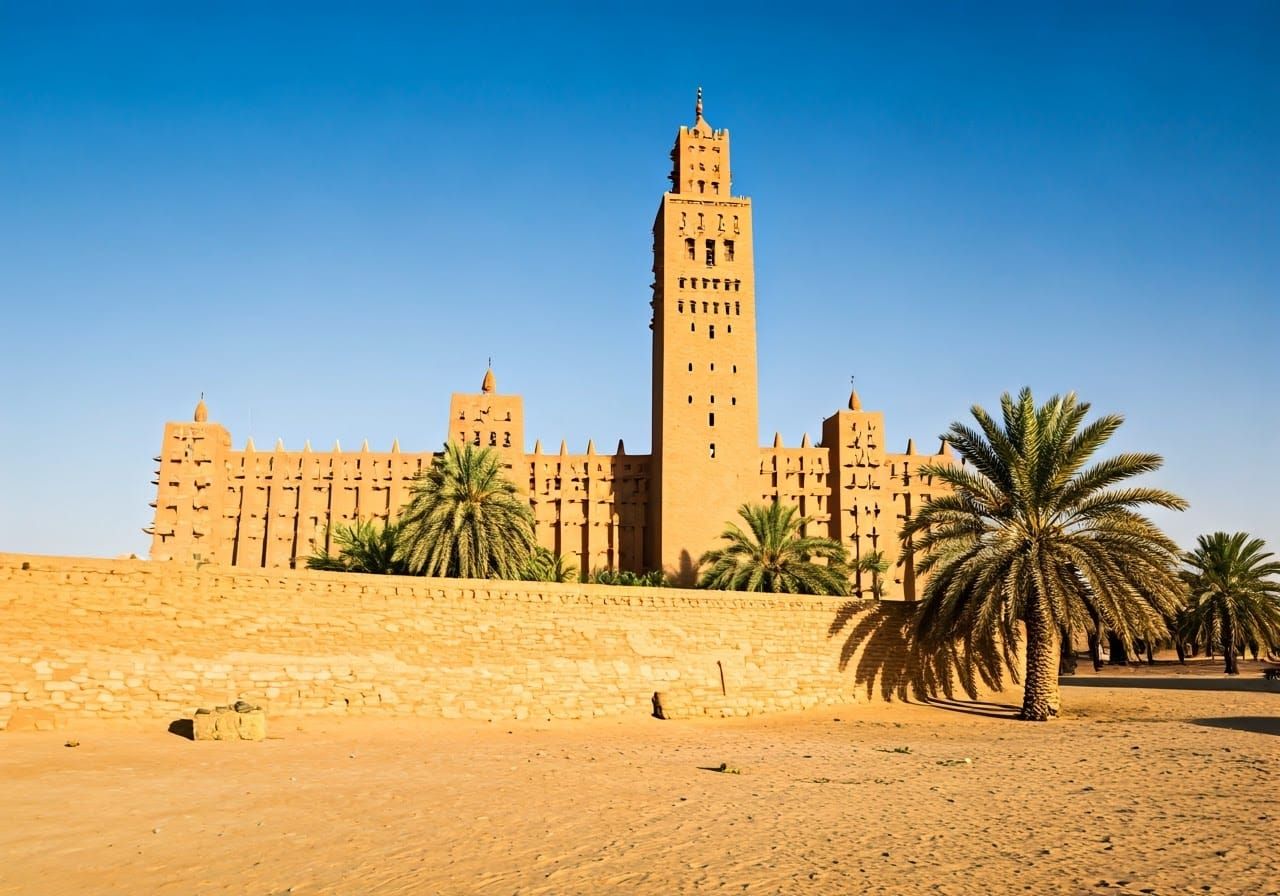 Timbuktu's Djinguereber Mosque in Vivid, Photorealistic Deta...