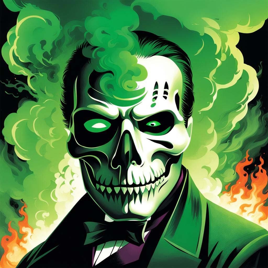 Sinister Phantom of the Opera with Green Smoke