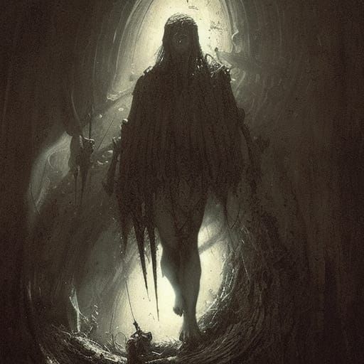 Intense Horror Scene in Doré Style