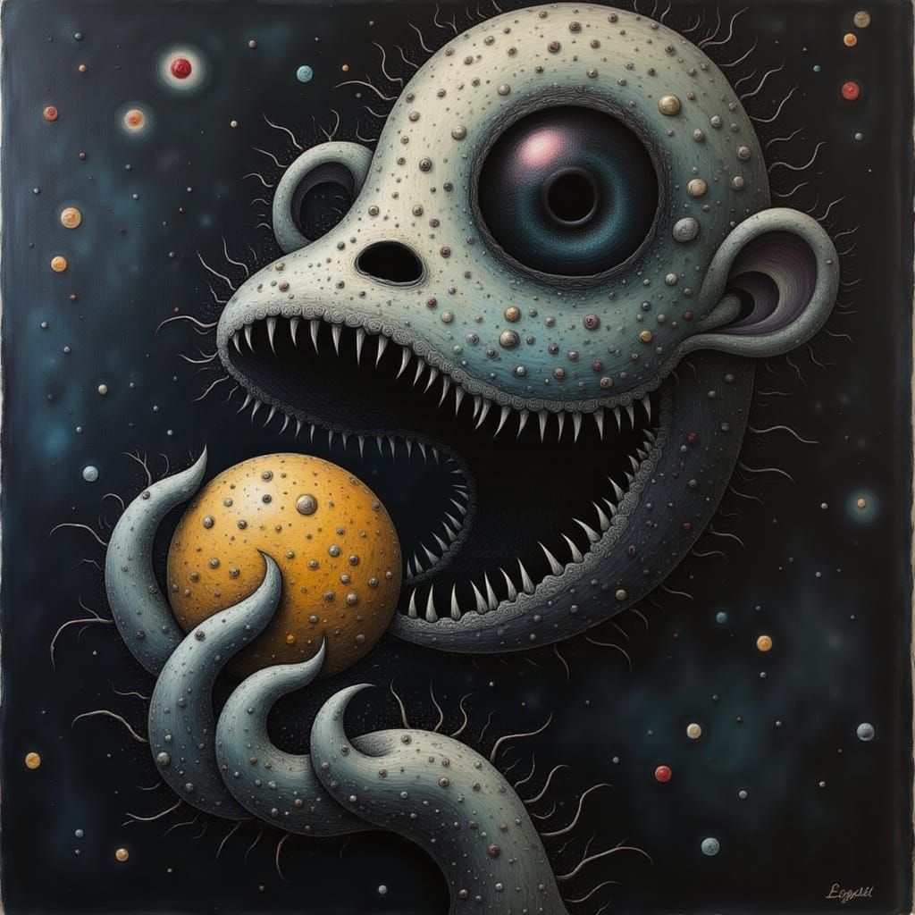 Hope's Light Escapes Pandora's Box in Cosmic Ink Style