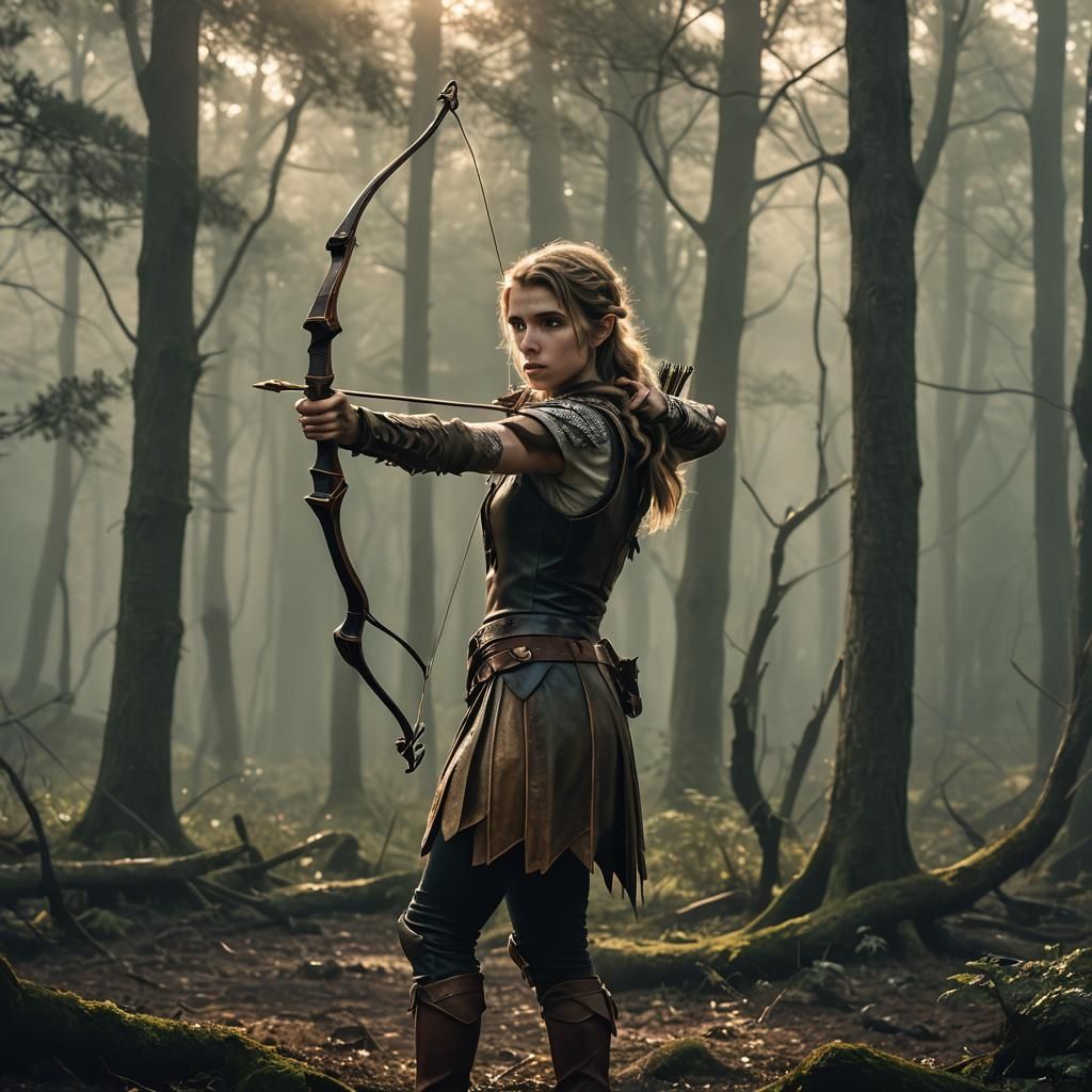 Ethereal Elf Archer in Golden Hour Light