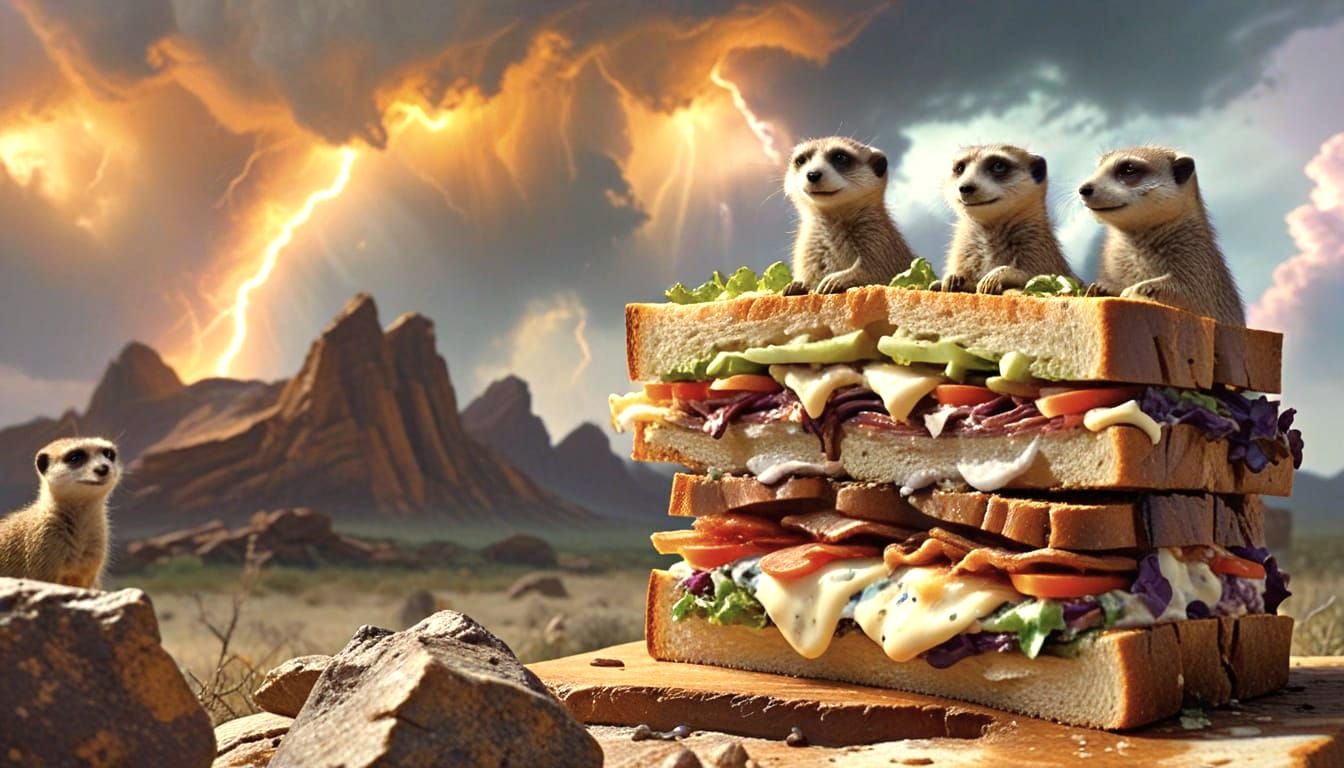 Meerkats vs. BLT Sandwich in Dueling Worlds