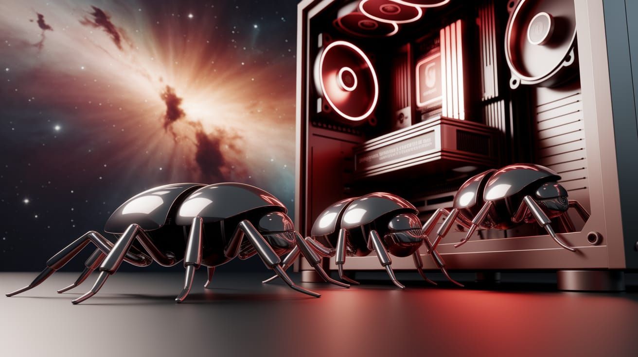 Sleek Sci-Fi Bugs Unveil PC Case Secrets