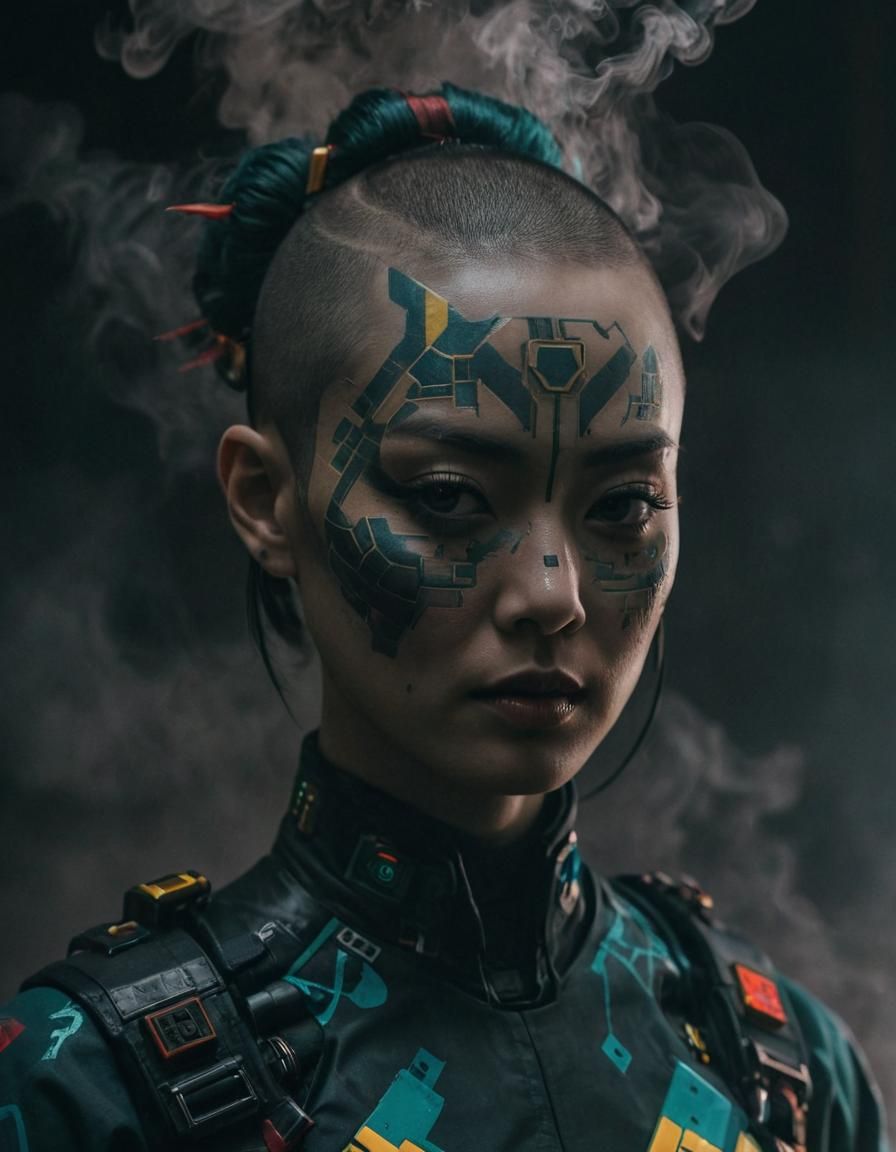 Japanese Cyberpunk Girl in Tech Wear