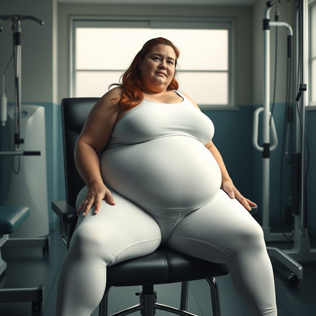 Morbidly Obese Woman in Fantasy Therapy Room