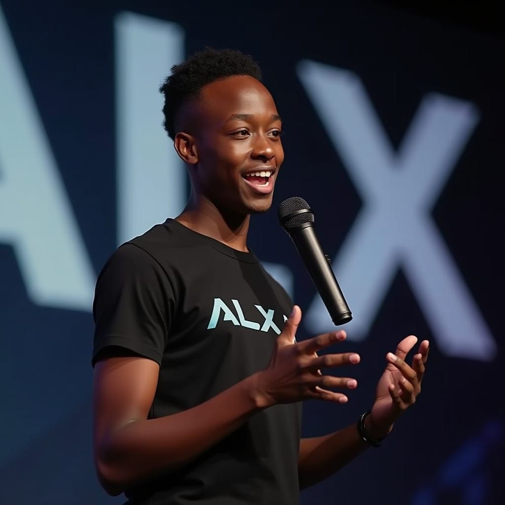 Dynamic AI Presentation by Young African Speaker