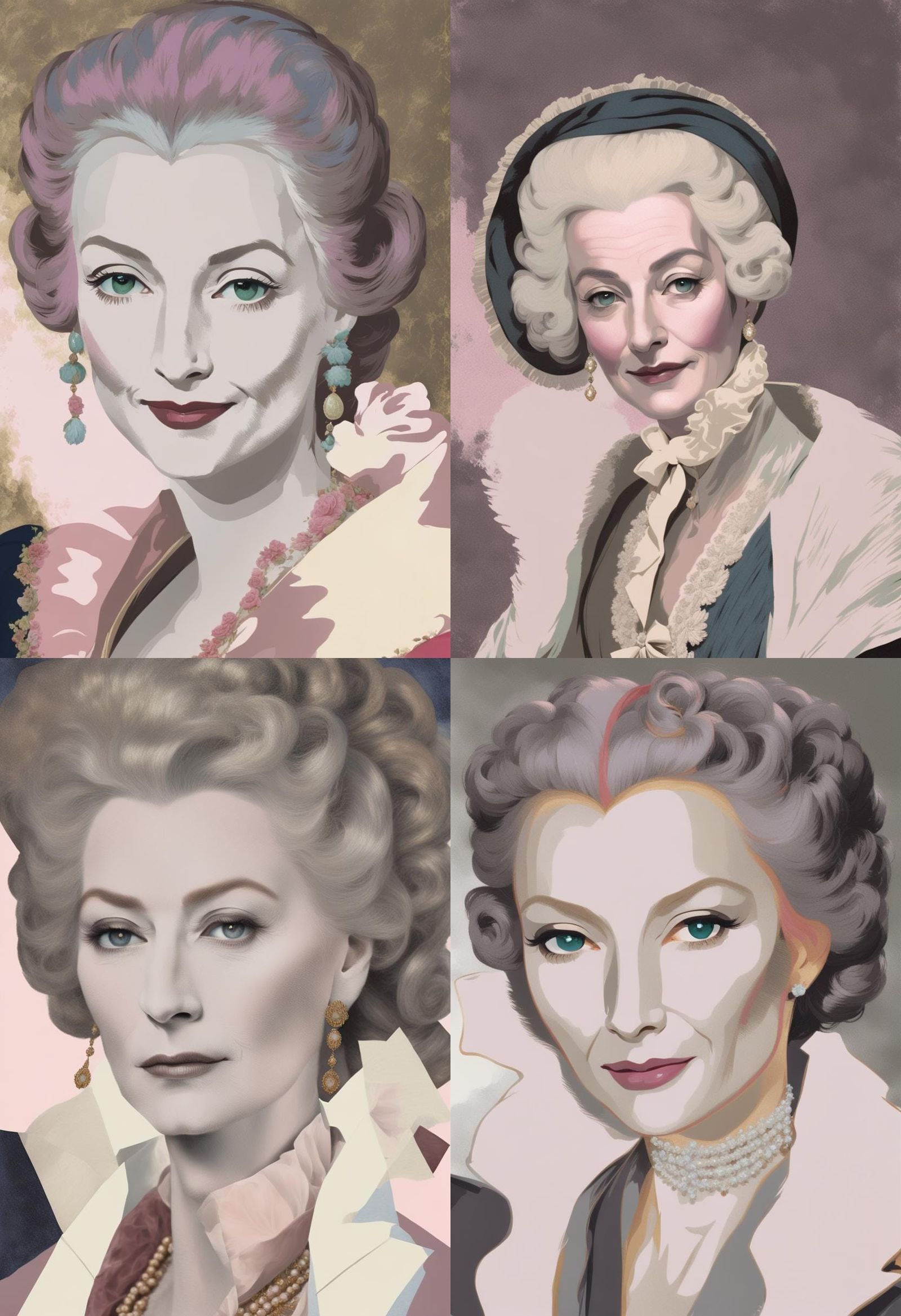 Lady in Soft Pastel Portraits with Marie Antoinette Style