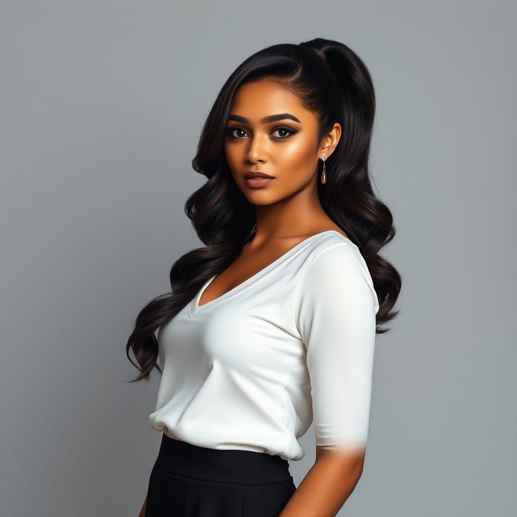 Elegant Woman in Photorealistic Portrait