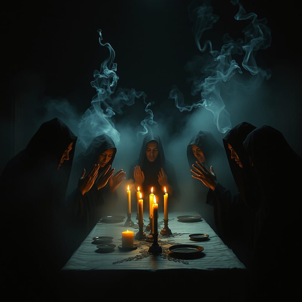 Create a composition of light and shadow make a seance of dempht