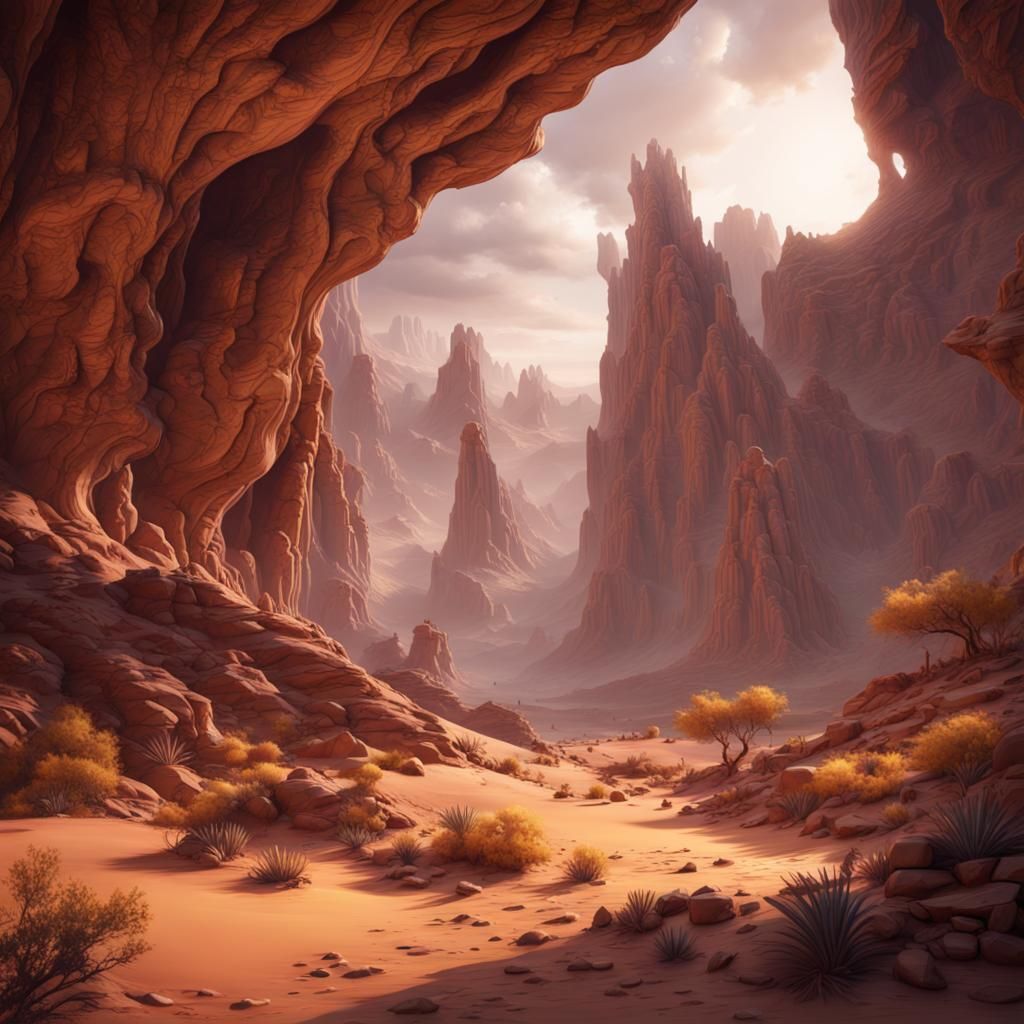 Fantastical Desert Canyon Matte Painting